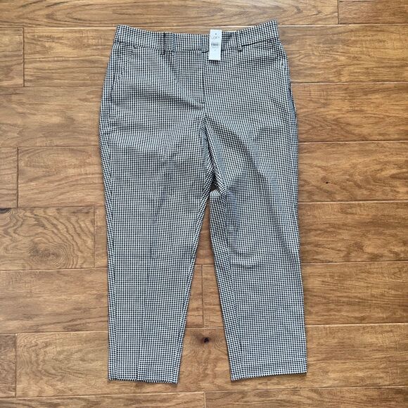 LOFT Pants - NWT Loft The Riviera Slim Pants Size 12 Curvy Black/White Houndstooth